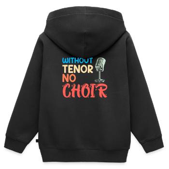 Musique Sans ténor aucun choriste ne chante - Sweat Premium à capuche zippé enfant bio - noir - Dos - AI Model Kid Male (0cm)