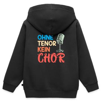 Musik Ohne Tenor kein Chor Sänger singen - Kinder Premium Organic Zip Hoodie - Schwarz - Hinten - AI Model Kid Male (0cm)