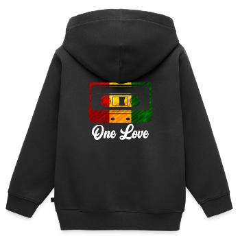 Walkman Cassette Recorder One Love Cassette - Kids Premium Organic Zip-up Hoodie - black - Back - AI Model Kid Male (0cm)