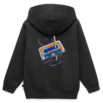 Enregistrer des chansons radio cassette enregistreur cassette - Sweat Premium à capuche zippé enfant bio - noir - Dos - AI Model Kid Male (0cm)