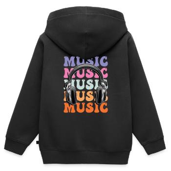 Musik Kopfhörer Disko Club DJ Festival - Kinder Premium Organic Zip Hoodie - Schwarz - Hinten - AI Model Kid Male (0cm)
