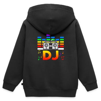 Rave Festival Techno Disko DJ Festival - Kinder Premium Organic Zip Hoodie - Schwarz - Hinten - AI Model Kid Male (0cm)