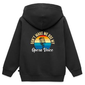 Lass mich nicht meine Oper Stimme benutzen singen - Kinder Premium Organic Zip Hoodie - Schwarz - Hinten - AI Model Kid Male (0cm)