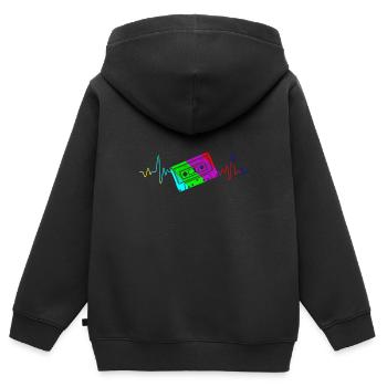 Walkman My heart beats for cassettes - Kids Premium Organic Zip-up Hoodie - black - Back - AI Model Kid Male (0cm)