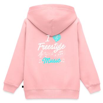Ich liebe Freestyle Musik - Kinder Premium Organic Zip Hoodie - Rosa - Hinten - AI Model Kid Female (0cm)