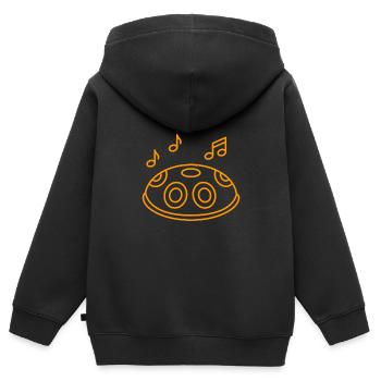 Orchestre de musicien Percussion Batterie - Sweat Premium à capuche zippé enfant bio - noir - Dos - AI Model Kid Male (0cm)