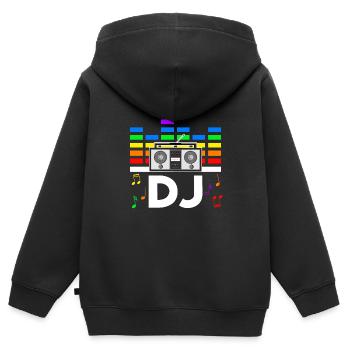 Rave Festival Techno Disko DJ Festival - Kinder Premium Organic Zip Hoodie - Schwarz - Hinten - AI Model Kid Male (0cm)
