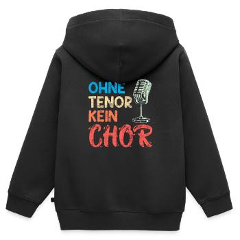 Musik Ohne Tenor kein Chor Sänger singen - Kinder Premium Organic Zip Hoodie - Schwarz - Hinten - AI Model Kid Male (0cm)
