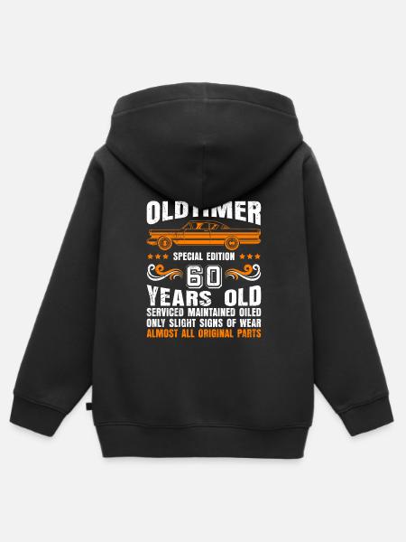 60e verjaardag alle onderdelen origineel 60 jaar - Kinder Premium zip hoodie biologisch - zwart