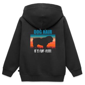 Bouledogue - Sweat Premium à capuche zippé enfant bio - noir - Dos - AI Model Kid Male (0cm)
