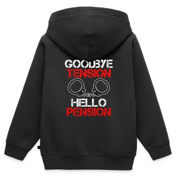 Rente 2023 Goodbye Tension Hello Pension - Kids Premium Organic Zip-up Hoodie - black - Back - AI Model Kid Male (0cm)
