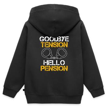 Rente 2023 Goodbye Tension Hello Pension - Kids Premium Organic Zip-up Hoodie - black - Back - AI Model Kid Male (0cm)