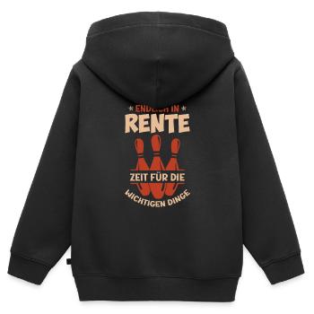 Rentner Bowling Pensionierung Renteneintritt - Kinder Premium Organic Zip Hoodie - Schwarz - Hinten - AI Model Kid Male (0cm)