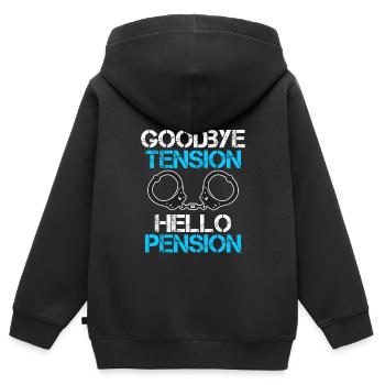 Rente 2023 Goodbye Tension Hello Pension - Kids Premium Organic Zip-up Hoodie - black - Back - AI Model Kid Male (0cm)