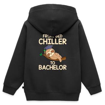 Du refroidisseur de lit au Bachelor 2023 - Sweat Premium à capuche zippé enfant bio - noir - Dos - AI Model Kid Male (0cm)
