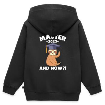 Master 2023 and now? Master's degree - Kids Premium Organic Zip-up Hoodie - black - Back - AI Model Kid Male (0cm)
