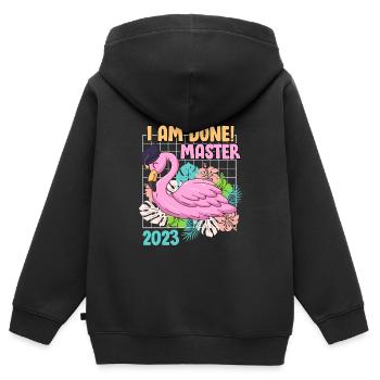 I finished Master's degree 2023 Master's degree - Kids Premium Organic Zip-up Hoodie - black - Back - AI Model Kid Male (0cm)