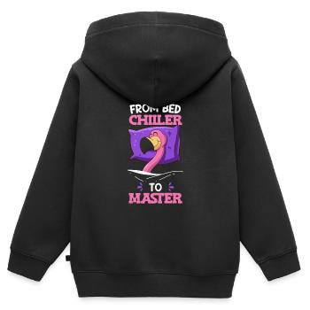 Du refroidisseur de lit au maître 2023 - Sweat Premium à capuche zippé enfant bio - noir - Dos - AI Model Kid Male (0cm)
