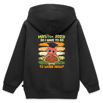 Muss ich jetzt arbeiten? Master 2023 Studium - Kinder Premium Organic Zip Hoodie - Schwarz - Hinten - AI Model Kid Male (0cm)