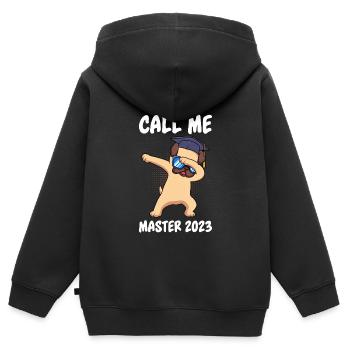 Master Degree 2023 Master - Kids Premium Organic Zip-up Hoodie - black - Back - AI Model Kid Male (0cm)