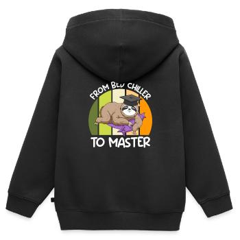 Du refroidisseur de lit au maître 2023 - Sweat Premium à capuche zippé enfant bio - noir - Dos - AI Model Kid Male (0cm)