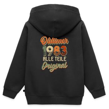 40. Geburtstag 40 Jahre - Kinder Premium Organic Zip Hoodie - Schwarz - Hinten - AI Model Kid Male (0cm)