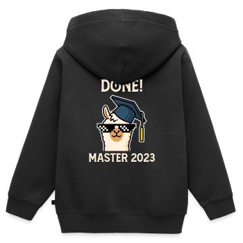 Master 2023 Done! Master's degree - Kids Premium Organic Zip-up Hoodie - black - Back - AI Model Kid Male (0cm)