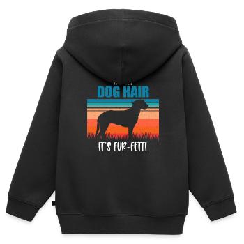 Curly Coated Retriever - Kids Premium Organic Zip-up Hoodie - black - Back - AI Model Kid Male (0cm)