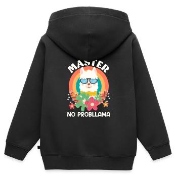 Master 2023 No Probllama Master's Degree - Kids Premium Organic Zip-up Hoodie - black - Back - AI Model Kid Male (0cm)