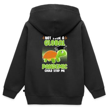 La pandémie mondiale n’a pas pu m’arrêter - Sweat Premium à capuche zippé enfant bio - noir - Dos - AI Model Kid Male (0cm)