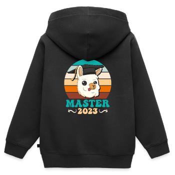 Master Degree Master 2023 - Kids Premium Organic Zip-up Hoodie - black - Back - AI Model Kid Male (0cm)
