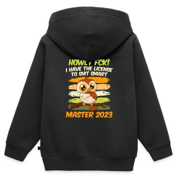 Master 2023 Licence à Clever Shit Master - Sweat Premium à capuche zippé enfant bio - noir - Dos - AI Model Kid Male (0cm)