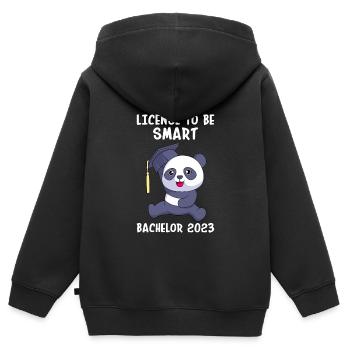 Bachelor 2023 Licence à Clever Shit - Sweat Premium à capuche zippé enfant bio - noir - Dos - AI Model Kid Male (0cm)