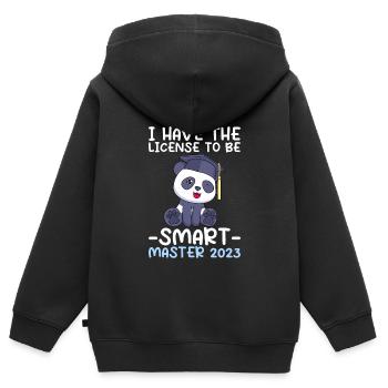 Licence Panda pour Smart Shit Master 2023 - Sweat Premium à capuche zippé enfant bio - noir - Dos - AI Model Kid Male (0cm)