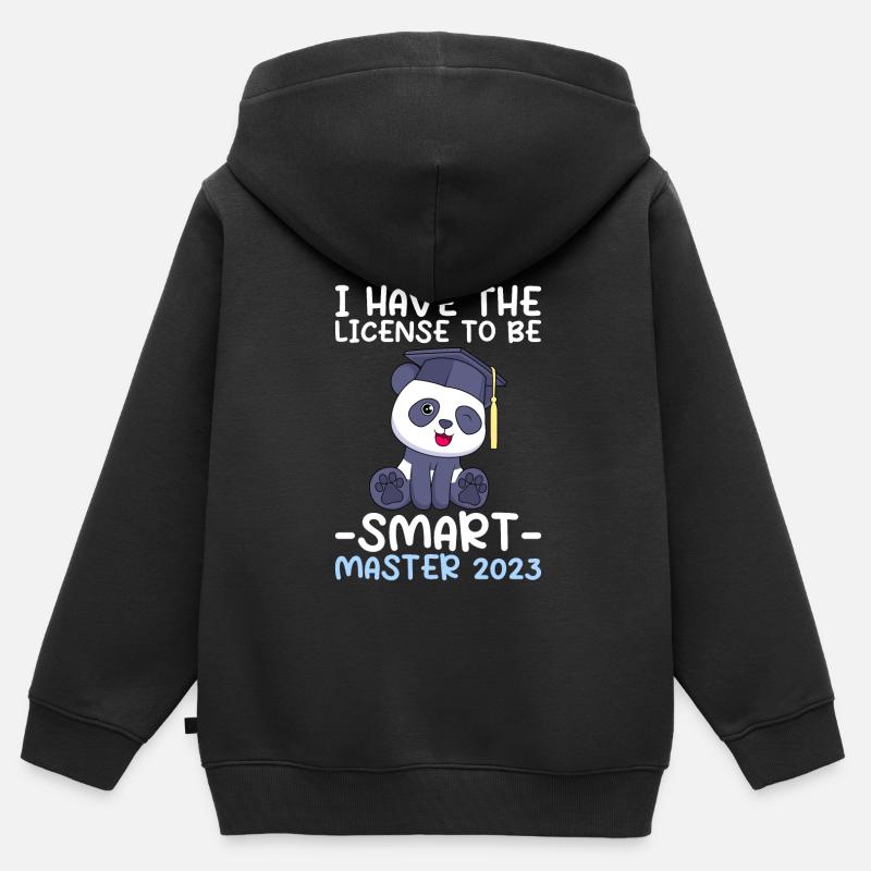 Licence Panda pour Smart Shit Master 2023 - Sweat Premium à capuche zippé enfant bio - noir