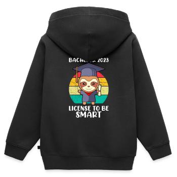 Bachelor 2023 Licence à Clever Shit Sloth - Sweat Premium à capuche zippé enfant bio - noir - Dos - AI Model Kid Male (0cm)