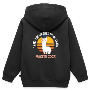 Master Degree 2023 Master - Kids Premium Organic Zip-up Hoodie - black - Back - AI Model Kid Male (0cm)