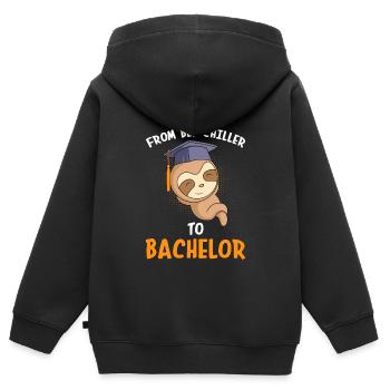 Bachelor 2023 du refroidisseur de lit au célibataire - Sweat Premium à capuche zippé enfant bio - noir - Dos - AI Model Kid Male (0cm)