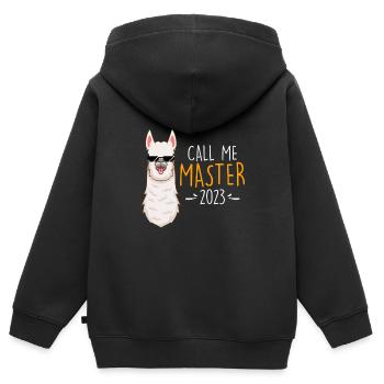 Études Fin de Master 2023 Master - Sweat Premium à capuche zippé enfant bio - noir - Dos - AI Model Kid Male (0cm)