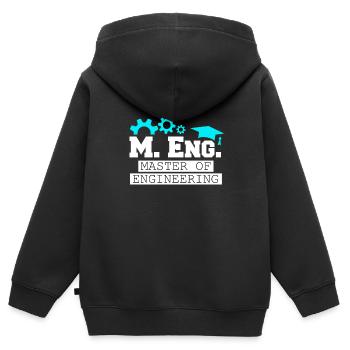 Ich bin Master of Engineering Master Abschluss - Kinder Premium Organic Zip Hoodie - Schwarz - Hinten - AI Model Kid Male (0cm)