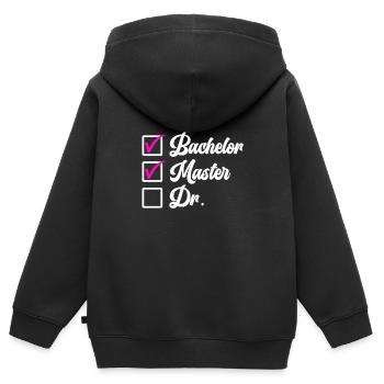 Bachelor's degree Master's degree Doctorate - Kids Premium Organic Zip-up Hoodie - black - Back - AI Model Kid Male (0cm)