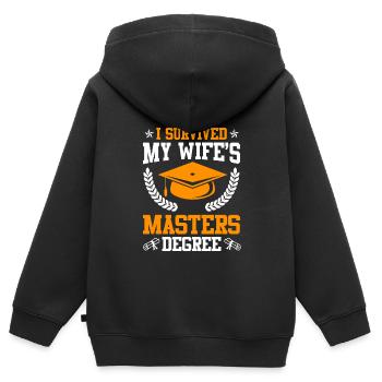 Survécu Ma femme a une maîtrise - Sweat Premium à capuche zippé enfant bio - noir - Dos - AI Model Kid Male (0cm)