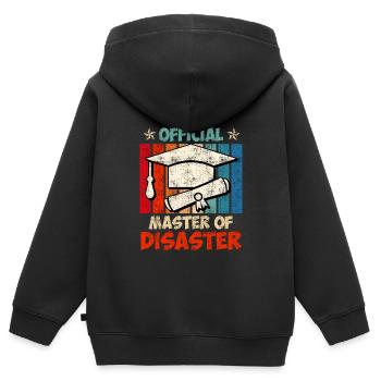 Offizieller Master vom Disaster Master Abschluss - Kinder Premium Organic Zip Hoodie - Schwarz - Hinten - AI Model Kid Male (0cm)