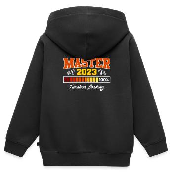 Master's degree 2023 Master's degree - Kids Premium Organic Zip-up Hoodie - black - Back - AI Model Kid Male (0cm)