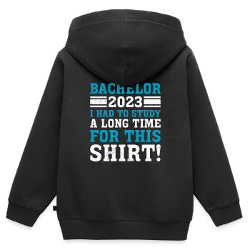 Pour cela, j’ai dû étudier pendant longtemps le baccalauréat - Sweat Premium à capuche zippé enfant bio - noir - Dos - AI Model Kid Male (0cm)
