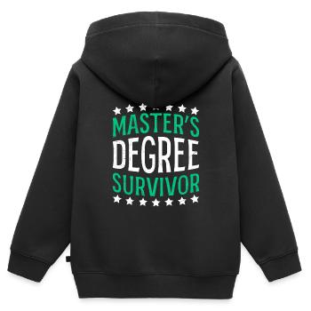 Survivant de maîtrise Master - Sweat Premium à capuche zippé enfant bio - noir - Dos - AI Model Kid Male (0cm)