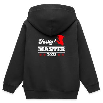 J’ai fini d’étudier le Master 2023 - Sweat Premium à capuche zippé enfant bio - noir - Dos - AI Model Kid Male (0cm)