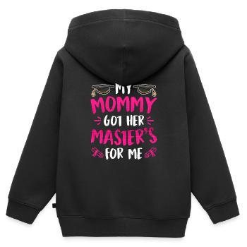 Ma mère a une maîtrise - Sweat Premium à capuche zippé enfant bio - noir - Dos - AI Model Kid Male (0cm)