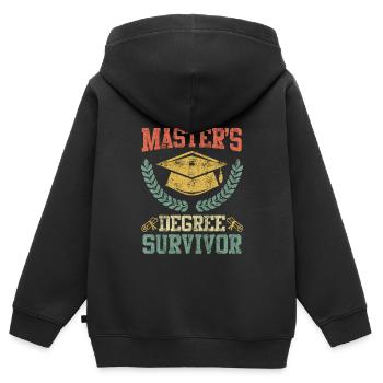 Completed Masters Degree Survivor Master Degree - Kids Premium Organic Zip-up Hoodie - black - Back - AI Model Kid Male (0cm)