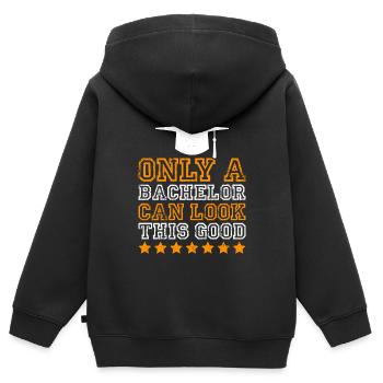 So sieht nur ein Bachelor aus Bachelor Abschluss - Kinder Premium Organic Zip Hoodie - Schwarz - Hinten - AI Model Kid Male (0cm)